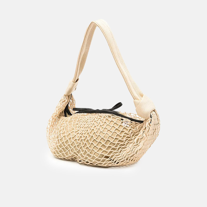 Sac à bandoulière en résille pour femmes en cuir de vachette de grain supérieur