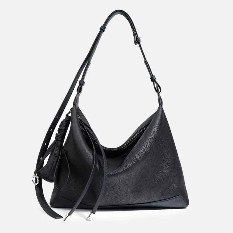 Sac hobo à bandoulière en cuir de grain supérieur pour femmes