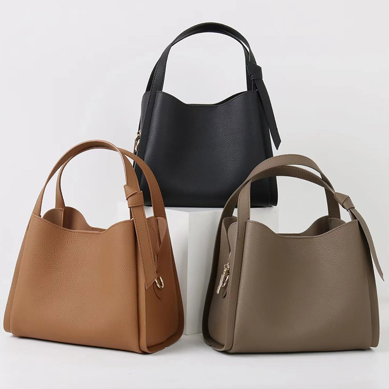 Women's Vintage Top-Grain Leather Bucket Handbag