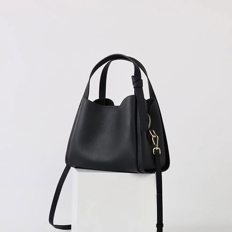 Women's Vintage Top-Grain Leather Bucket Handbag
