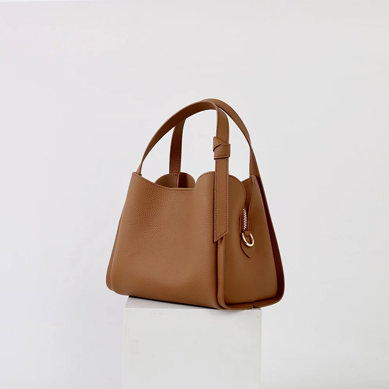 Women's Vintage Top-Grain Leather Bucket Handbag