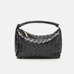 Women's Vintage Top-Grain Leather Woven Shoulder Handbag