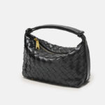 Women's Vintage Top-Grain Leather Woven Shoulder Handbag