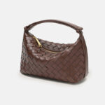 Women's Vintage Top-Grain Leather Woven Shoulder Handbag