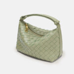 Women's Vintage Top-Grain Leather Woven Shoulder Handbag