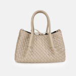 Women's Woven Genuine Leather Shoulder Tote Bag