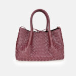 Women's Woven Genuine Leather Shoulder Tote Bag