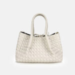 Women's Woven Genuine Leather Shoulder Tote Bag