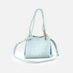 Women's Woven Split Leather Crossbody Shoulder Bucket Bag