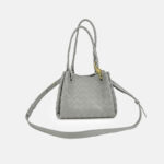 Women's Woven Split Leather Crossbody Shoulder Bucket Bag