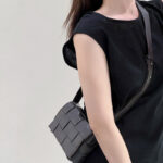 Sac à bandoulière en cuir d'agneau tressé de grain supérieur pour femmes