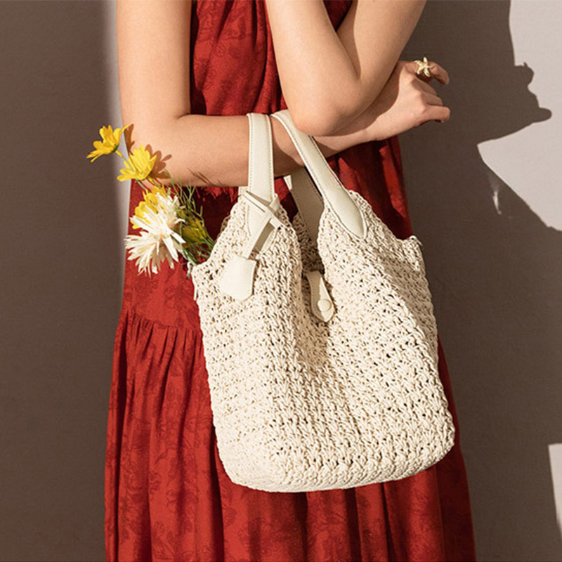 Sac à dos en corde cirée tissée pour femmes