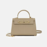 Mini-sac à main en cuir de grain supérieur avec chaîne en or pour femmes