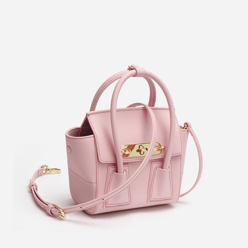 Women's Minimalist Genuine Leather Wing-Shaped Crossbody Handbag In Gold Hardware