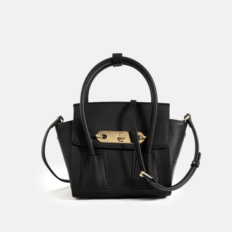 Women's Minimalist Genuine Leather Wing-Shaped Crossbody Handbag In Gold Hardware