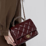 Women's Minimalist Quilted Genuine Leather Crossbody Chain Top Handle Bag In Gold Hardware