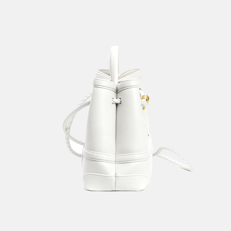 Minimalistische Damen Crossbody Umhängetasche aus geteiltem Leder mit goldener Bow-Knot Hardware