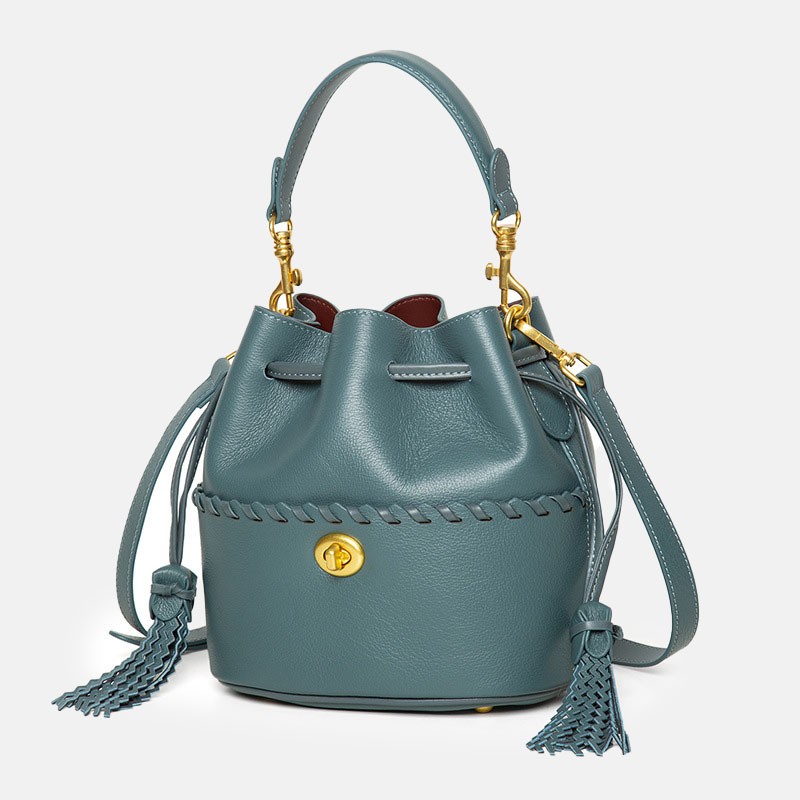 Minimalistische Bucket Bag aus feinstem Leder für Damen