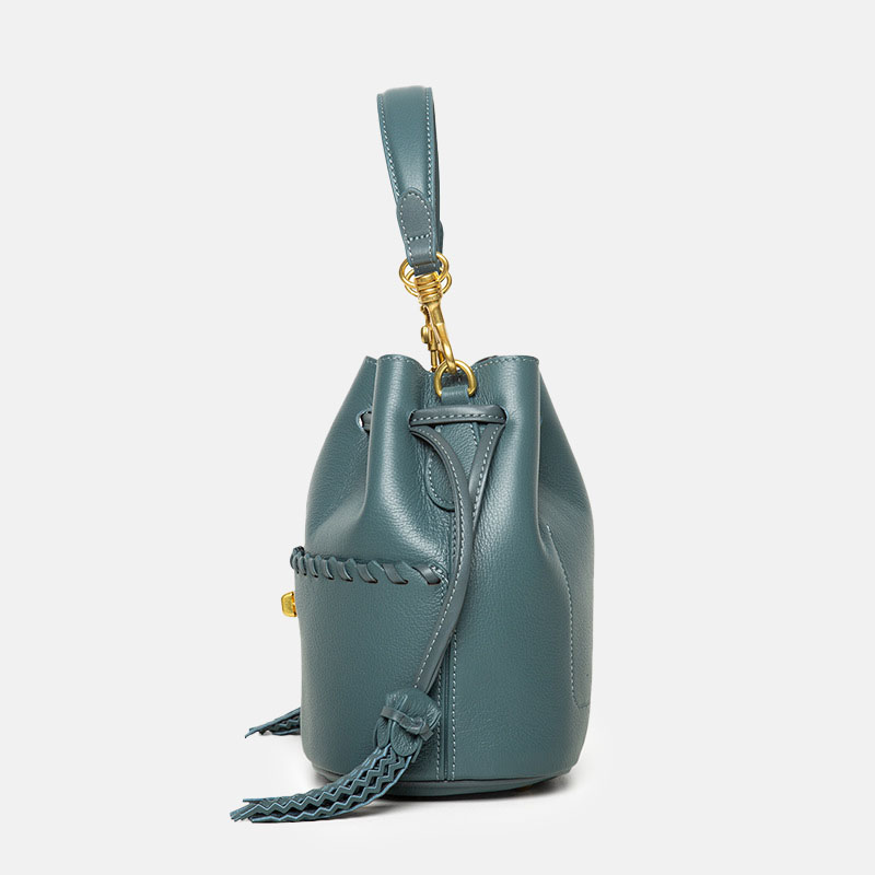 Minimalistische Bucket Bag aus feinstem Leder für Damen