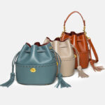 Minimalistische Bucket Bag aus feinstem Leder für Damen