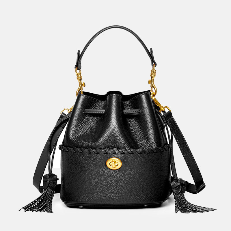 Minimalistische Bucket Bag aus feinstem Leder für Damen