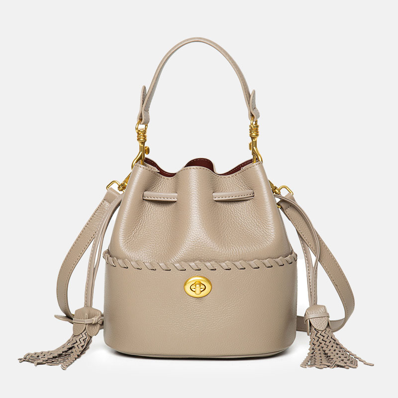 Minimalistische Bucket Bag aus feinstem Leder für Damen