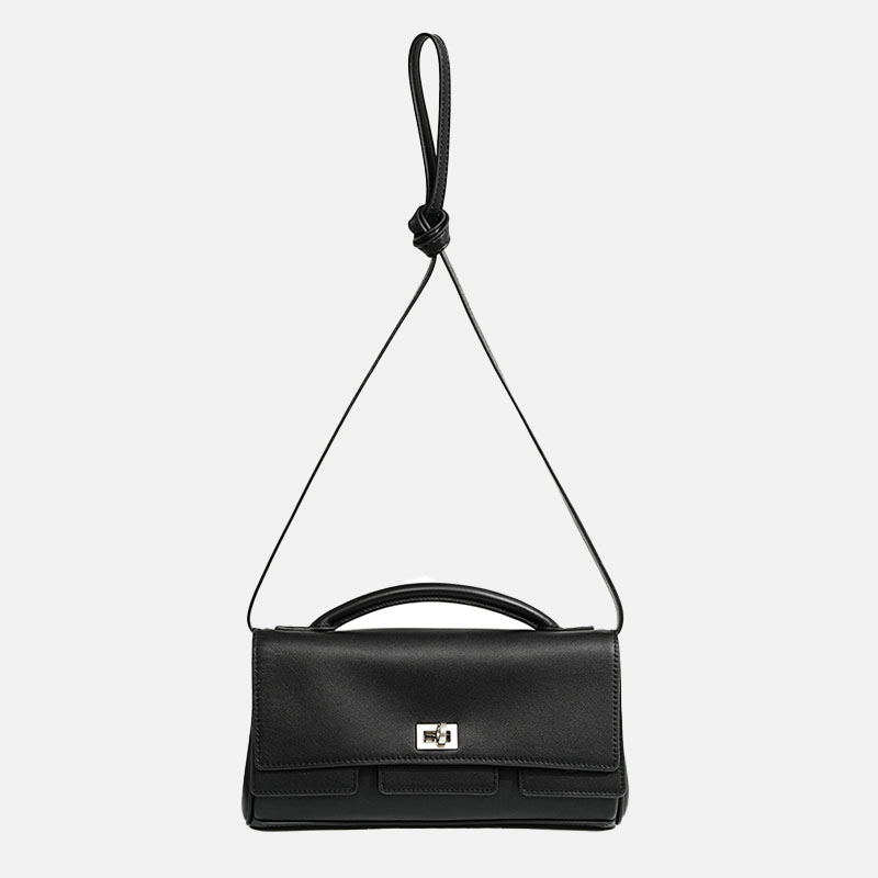 Sac à main minime pour femmes en cuir de grain supérieur avec fermoir à verrou