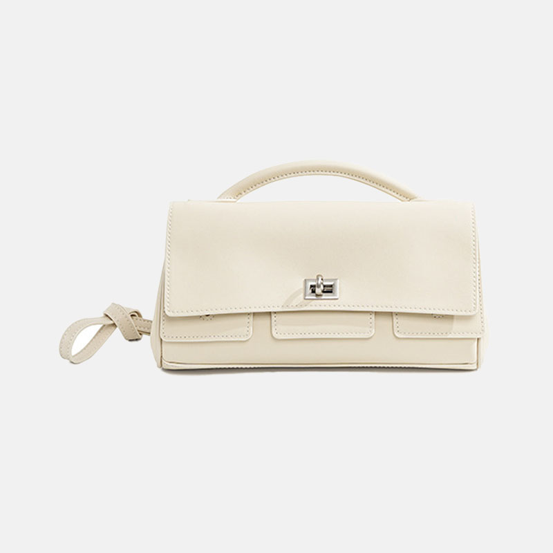 Sac à main minime pour femmes en cuir de grain supérieur avec fermoir à verrou