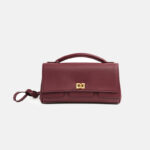 Sac à main minime pour femmes en cuir de grain supérieur avec fermoir à verrou