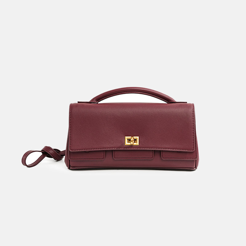Sac à main minime pour femmes en cuir de grain supérieur avec fermoir à verrou