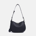 Women's Minimalist Top-Grain Leather Shoulder Crossbody Bag In Silver Hardware