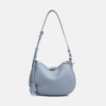 Women's Minimalist Top-Grain Leather Shoulder Crossbody Bag In Silver Hardware