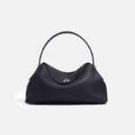 Minimalistische Damenhandtasche aus feinstem Leder mit silberner Schließe
