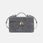 Women's Minimalist Woven Suede Lambskin Leather Crossbody Box Top Handle Bag