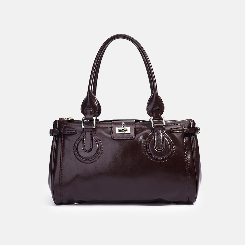 Sac à main en cuir fendu en forme d'oreiller pour femmes, avec des ferrures argentées
