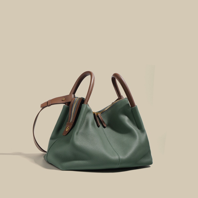 Sac hobo en cuir de grain supérieur en forme d'oreiller pour femmes