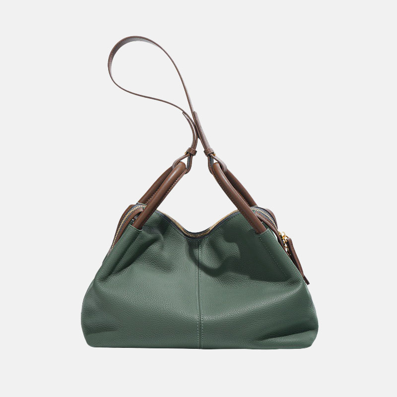 Sac hobo en cuir de grain supérieur en forme d'oreiller pour femmes