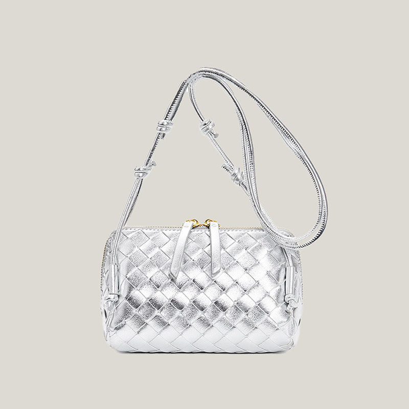 Women's Vintage Woven Split Leather Crossbody Bag
