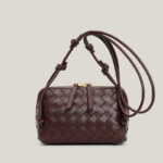 Women's Vintage Woven Split Leather Crossbody Bag