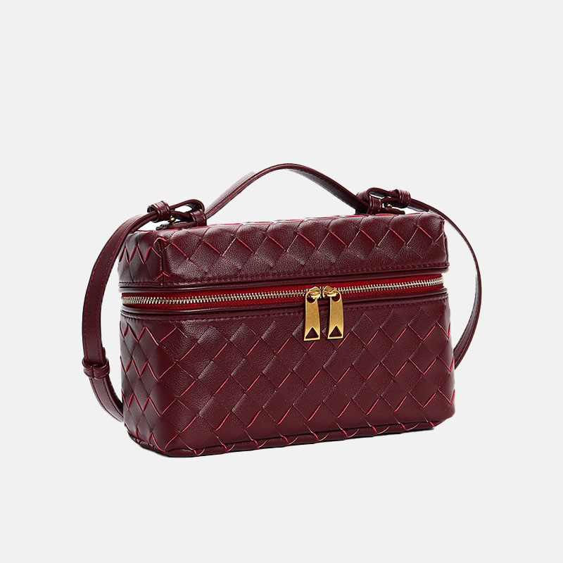 Sac à main en cuir fendu tressé pour femmes