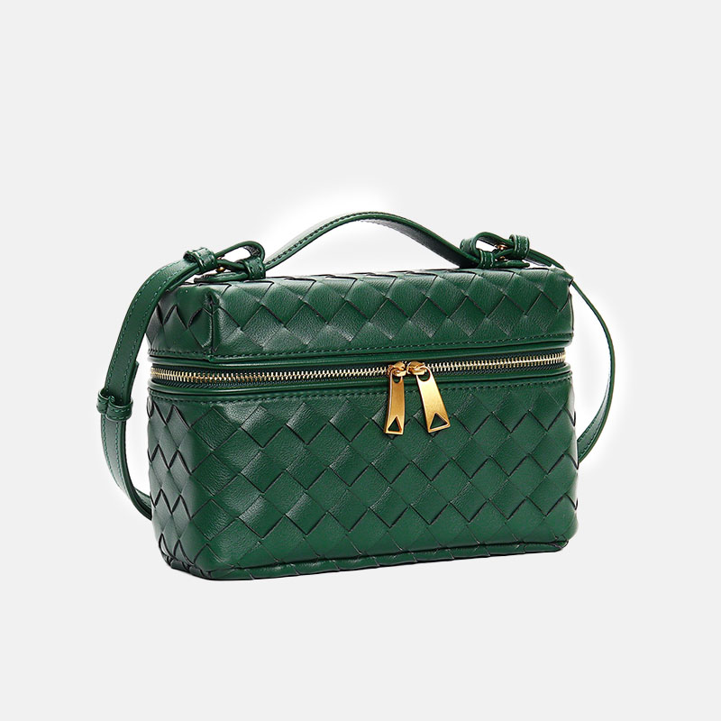 Sac à main en cuir fendu tressé pour femmes