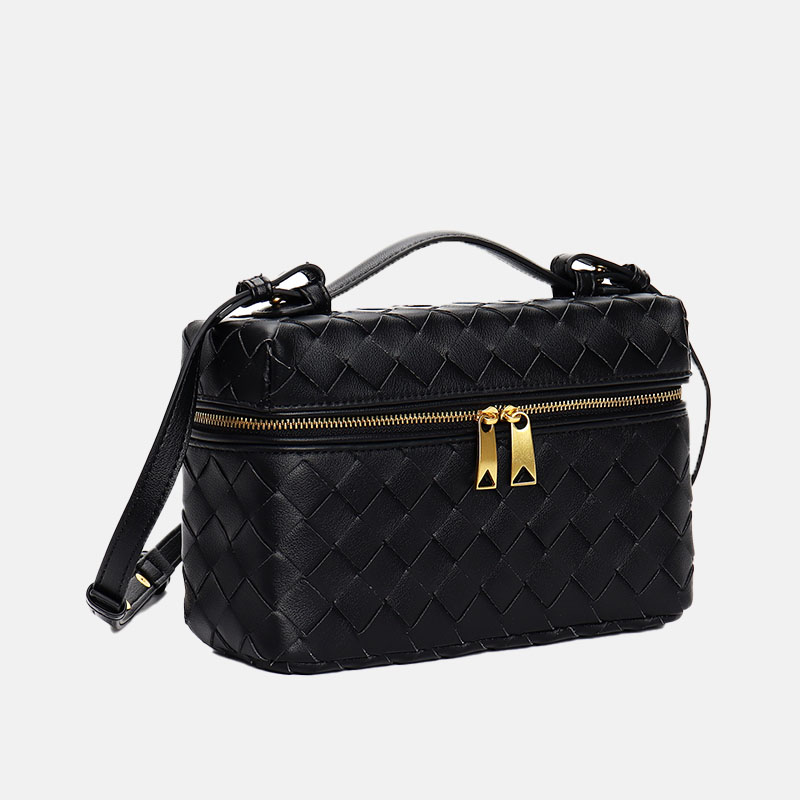 Sac à main en cuir fendu tressé pour femmes