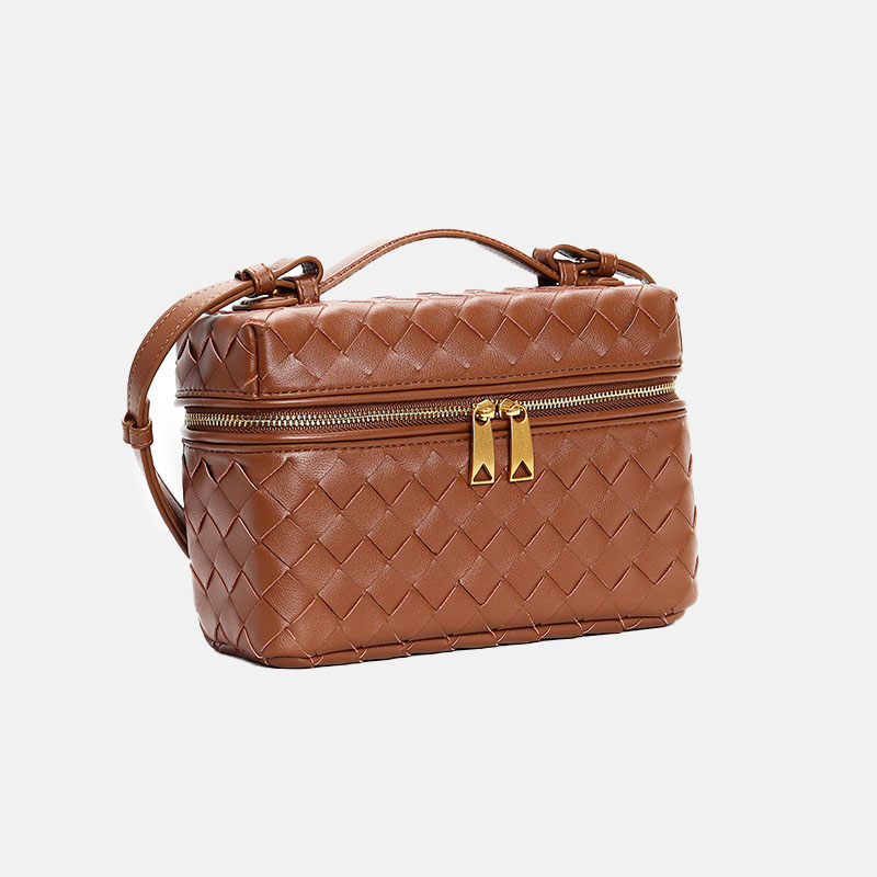 Sac à main en cuir fendu tressé pour femmes