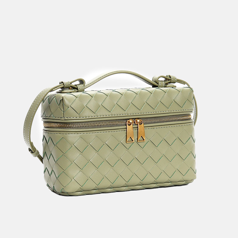 Sac à main en cuir fendu tressé pour femmes