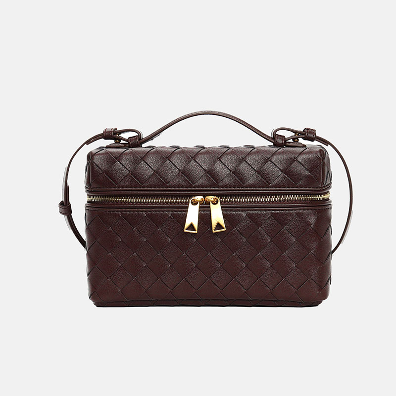 Sac à main en cuir fendu tressé pour femmes