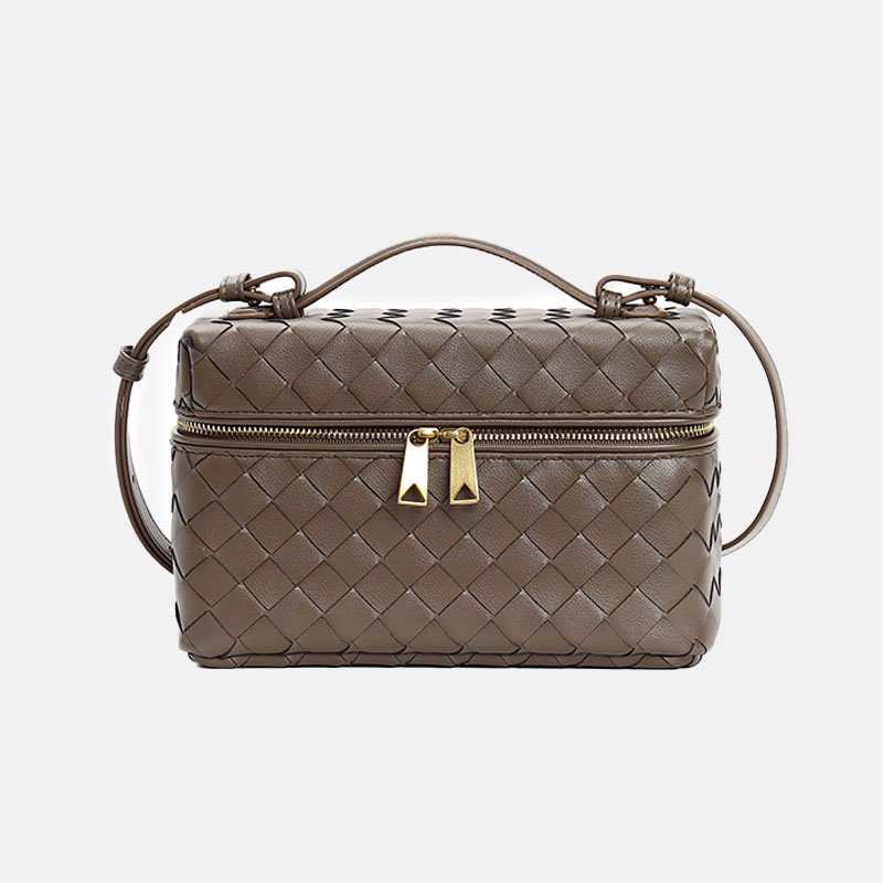 Sac à main en cuir fendu tressé pour femmes