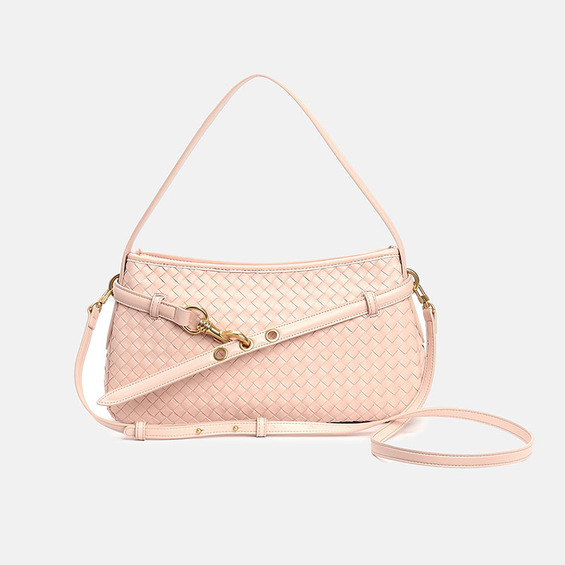 Sac baguette en cuir tissé de grain supérieur pour femmes