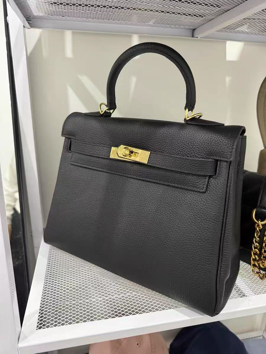 Women's Lychee Grain Top Handle Bags in Genuine Leather photo review