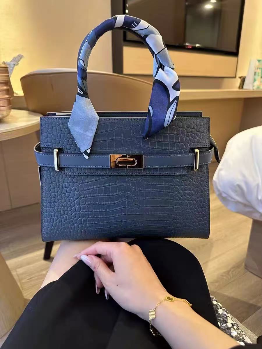 Damen Echtes Leder Krokodil Druck Satchel Taschen photo review