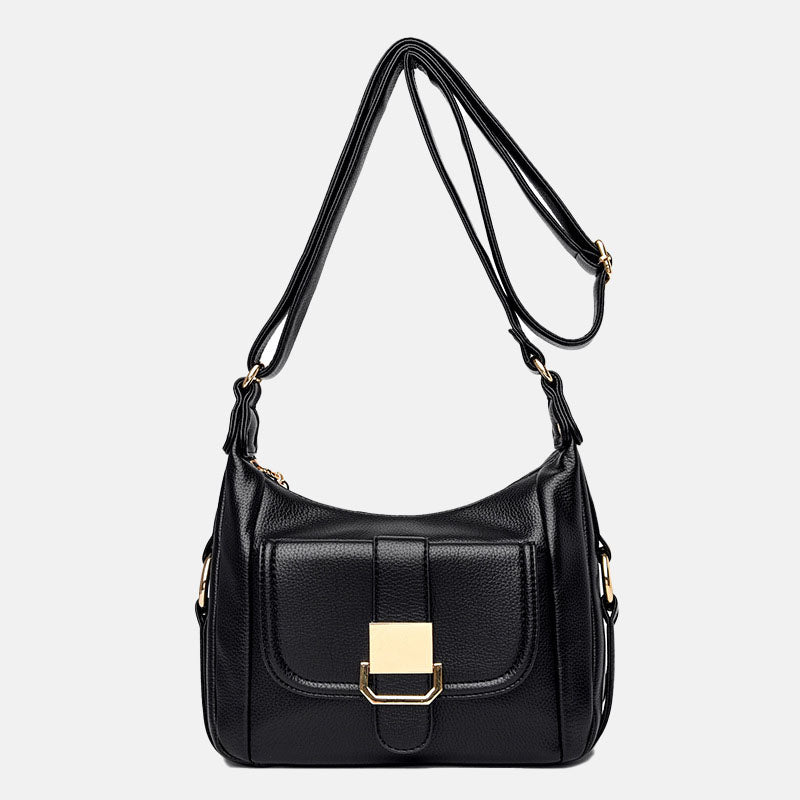 Women's Buckle Shoulder Messenger Bags in Vegan Leather